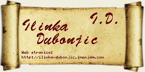 Ilinka Dubonjić vizit kartica